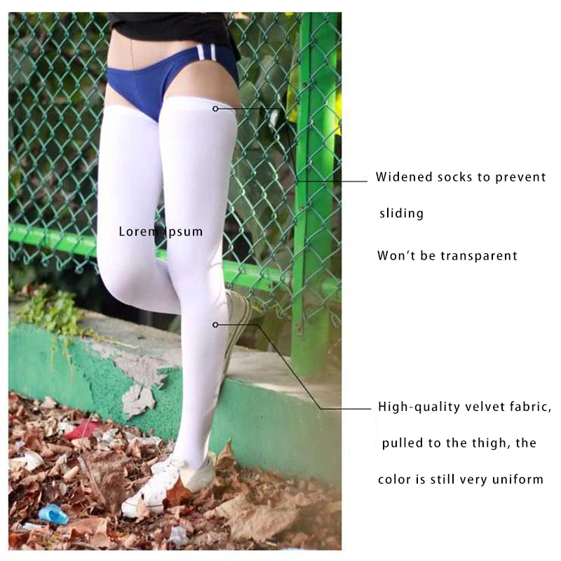Japanese Student Cheerleading Velvet Gym Socks – 70cm Long Cosplay Stockings
