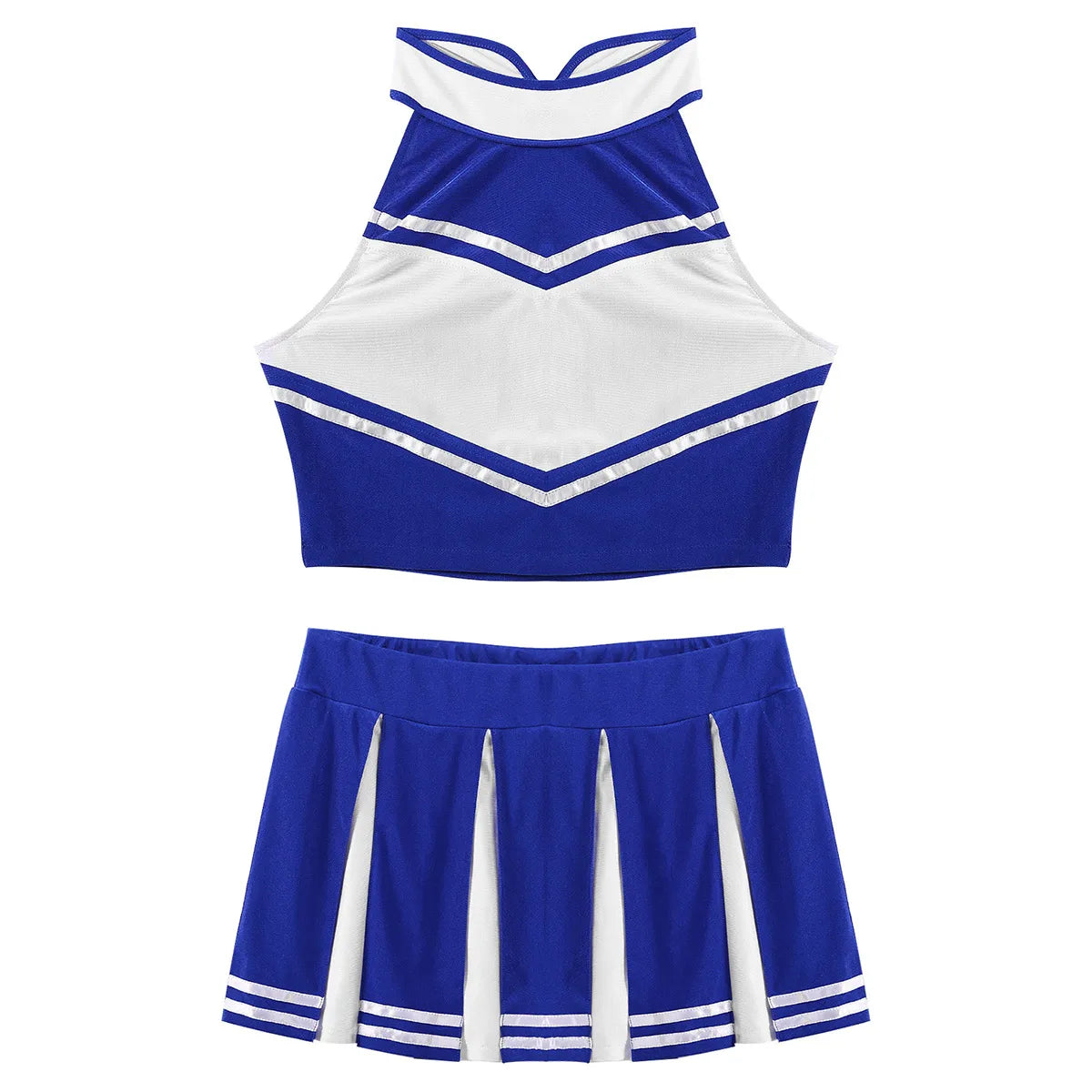 Women’s Cheerleading Costume – School Girl Carnival Cosplay with Crop Top & Mini Skirt