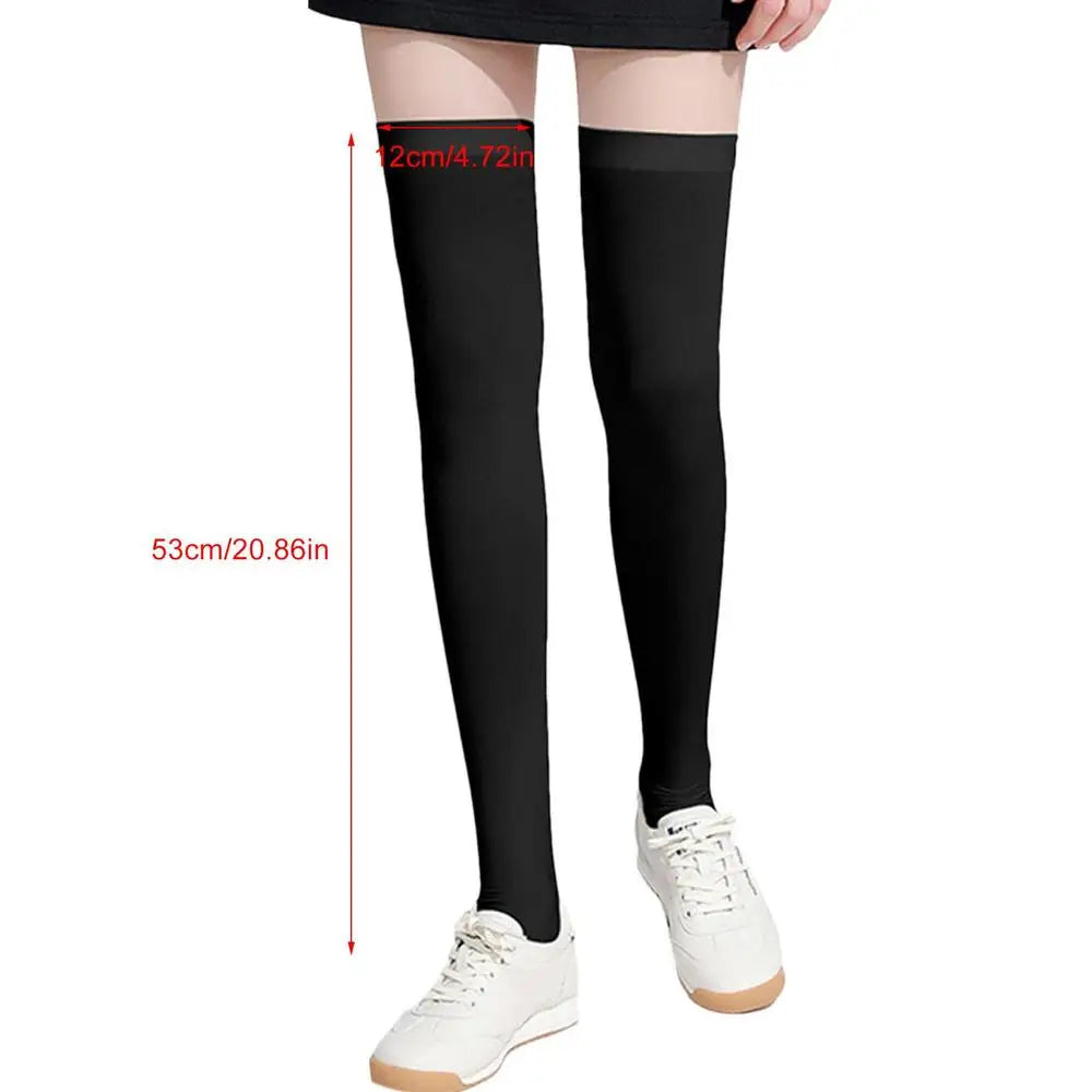 Women’s Golf Socks – Ice Silk UPF50 UV Protection, High Elastic Over-Knee Stockings