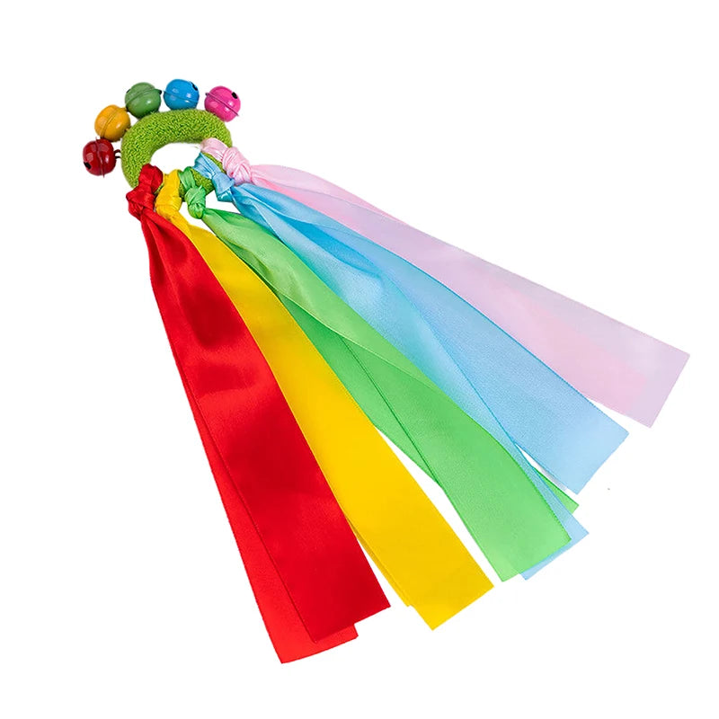 1Pc Cheerleading Wrist Pompom – Elastic Dance & Sports Ribbon Bracelet