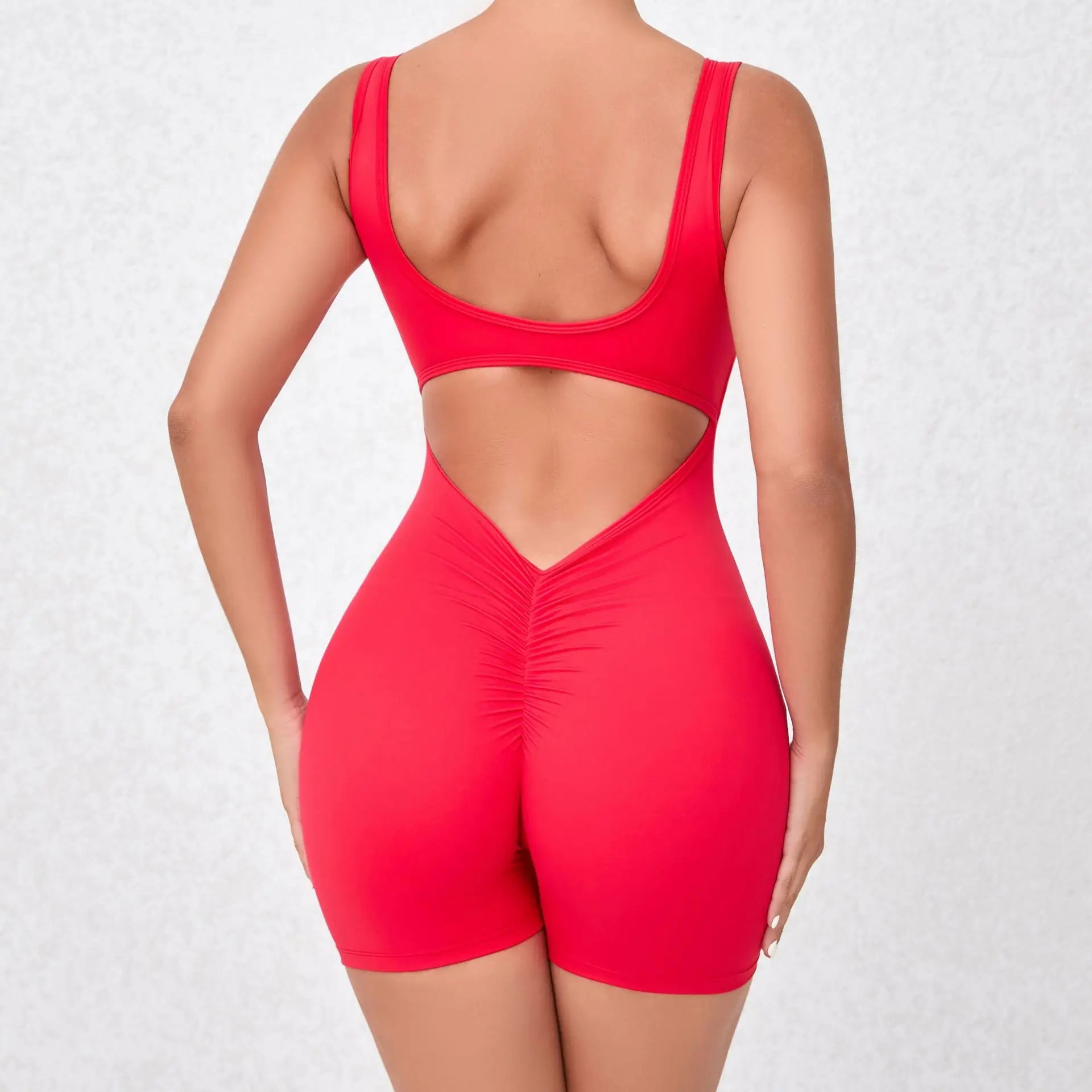 Women’s Backless Yoga Jumpsuit – One-Piece Bodycon Workout Romper