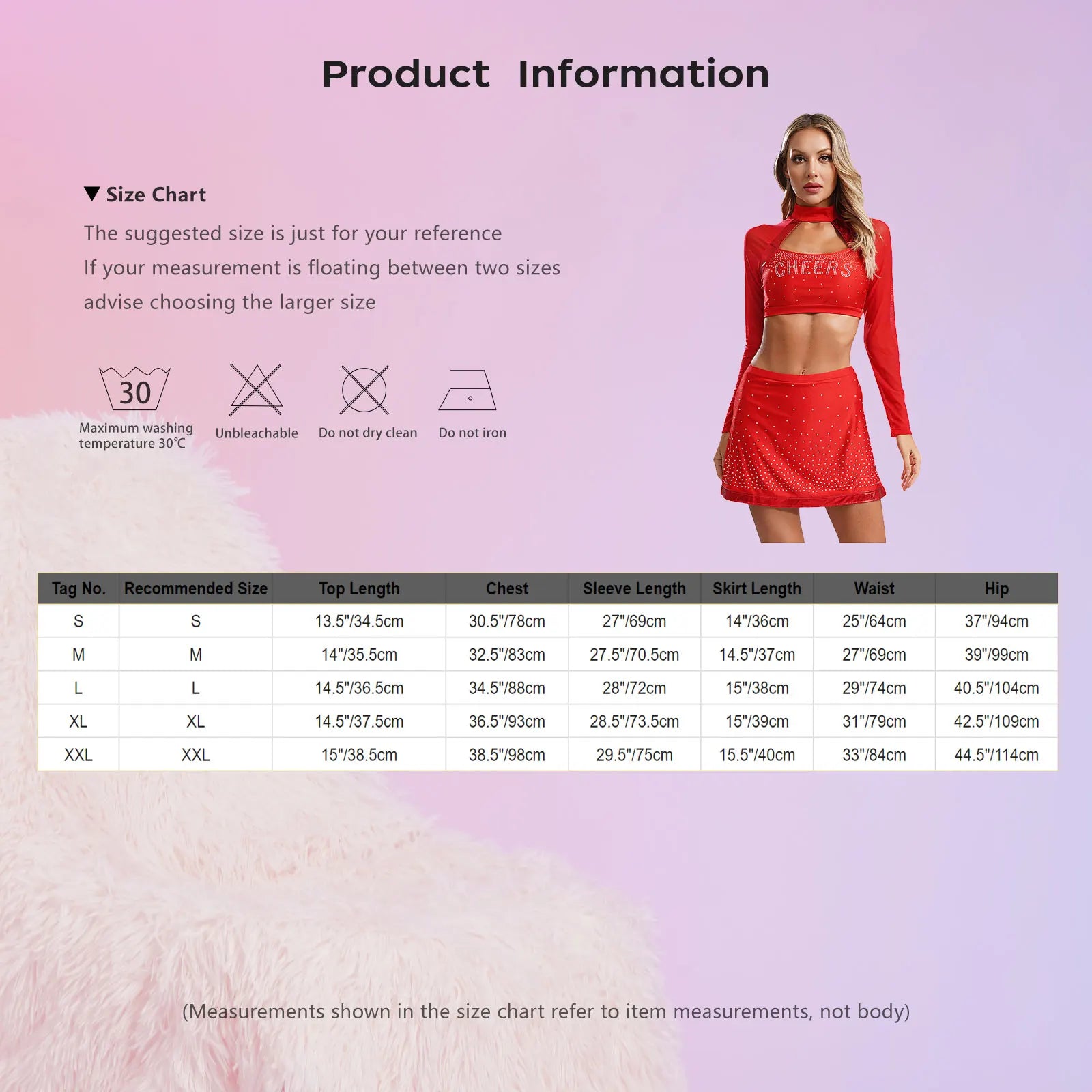 Women’s Sexy Cheerleading Costume – High School Crop Top & Mini Skirt for Halloween