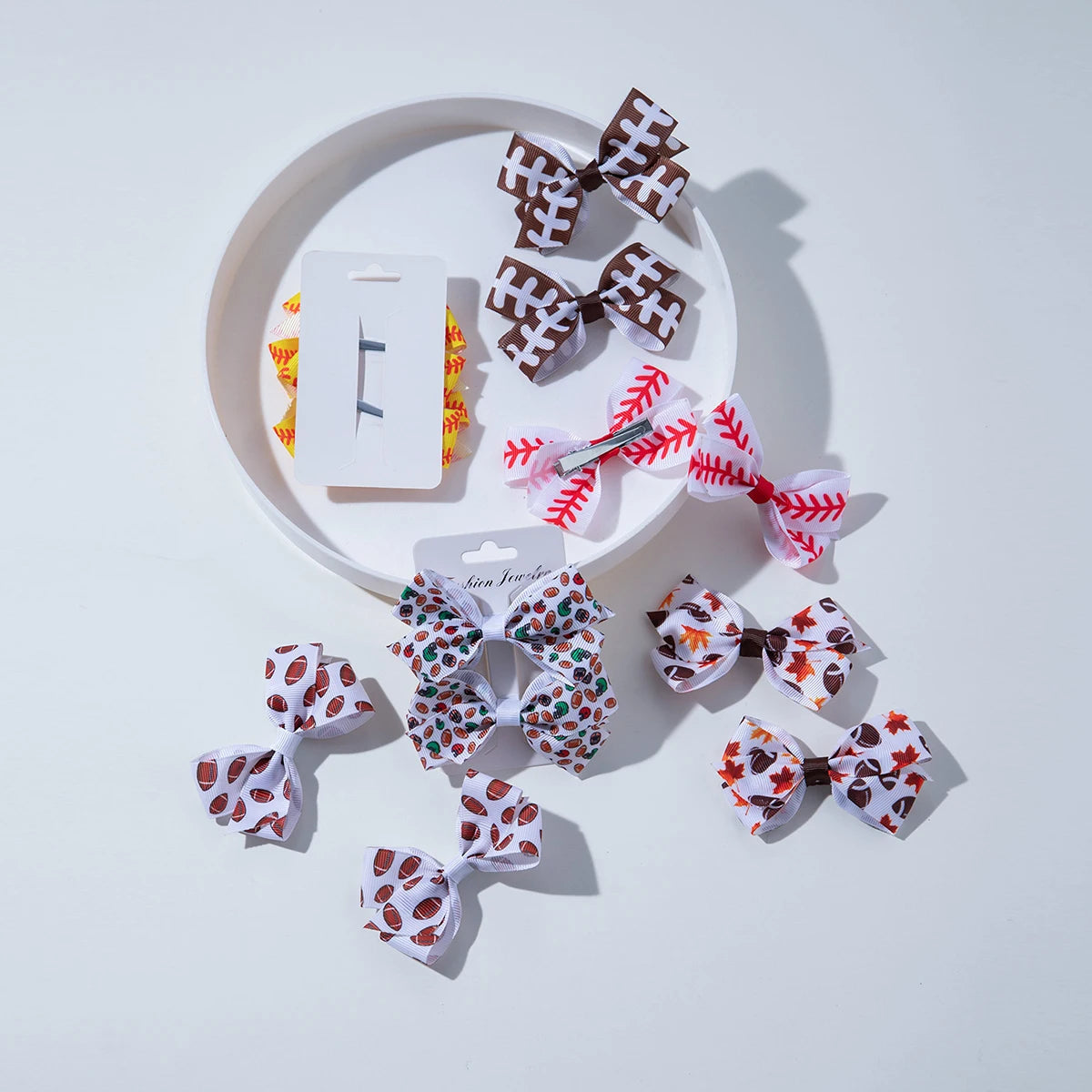 2Pcs Cheer Hair Bow Clips – Cute Ribbon Barrettes for Girls & Kids