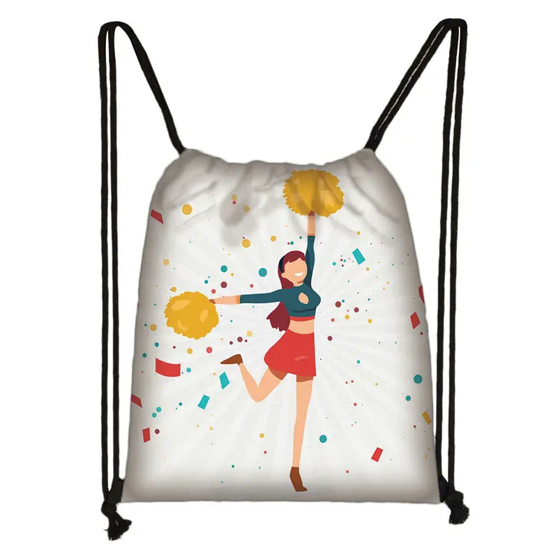 Cheerleader Drawstring Backpack – Travel & Party Bag for Teen Girls & Women