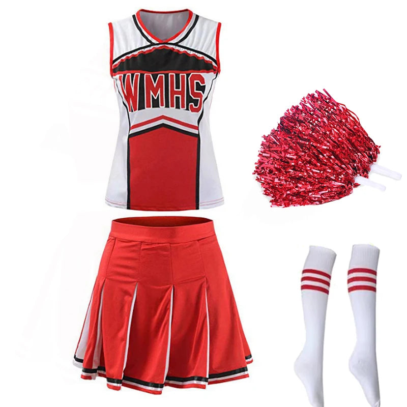 Classic High School Cheerleader Costume – Athletic Cosplay & Party Dress