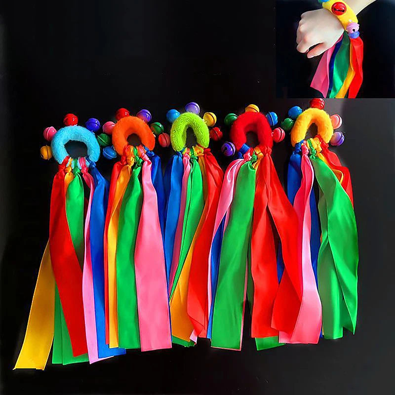 1Pc Cheerleading Wrist Pompom – Elastic Dance & Sports Ribbon Bracelet