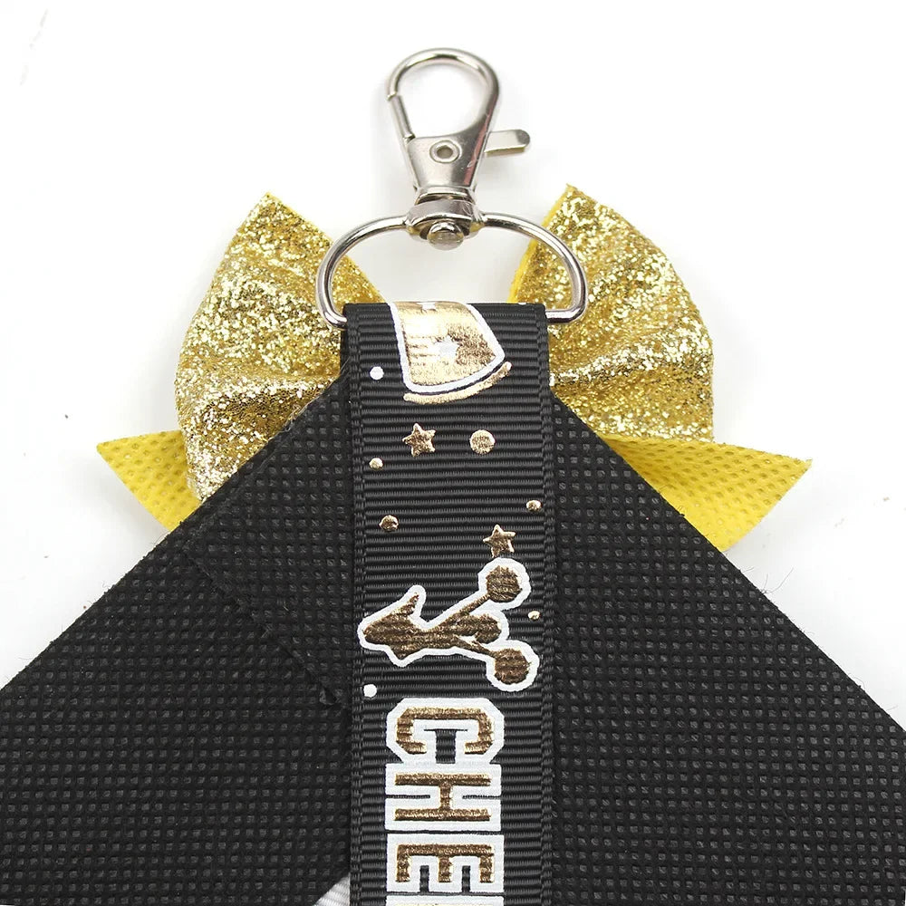 Glitter Cheer Bow Keychain – Cute Ribbon Pendant for Girls & Teens