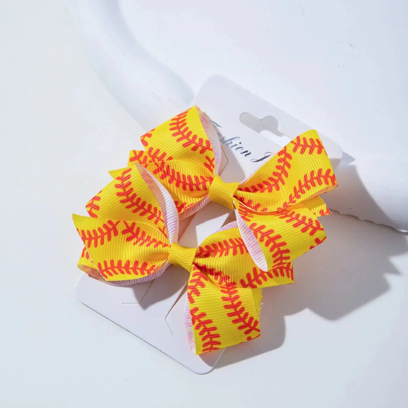 2Pcs Cheer Hair Bow Clips – Cute Ribbon Barrettes for Girls & Kids