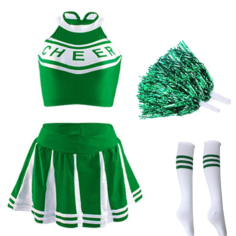 Classic High School Cheerleader Costume – Athletic Cosplay & Party Dress