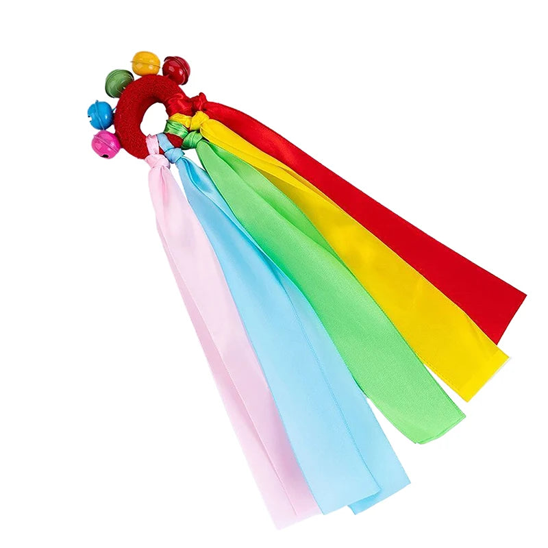 1Pc Cheerleading Wrist Pompom – Elastic Dance & Sports Ribbon Bracelet
