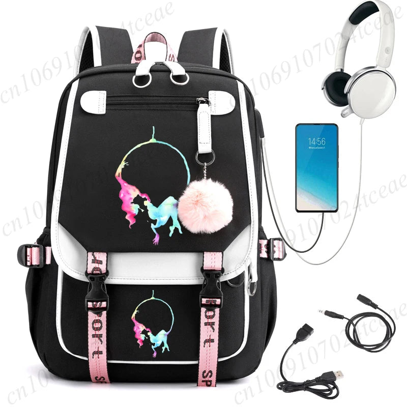 Watercolor Gymnastics School Backpack – Pink Bag for Girls, Teens & Kids
