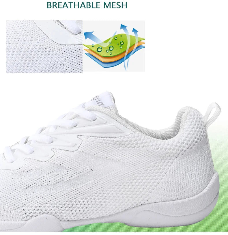White Aerobic Shoes – Kids & Adults Fitness, Jazz Dance & Cheerleading (Size 45)