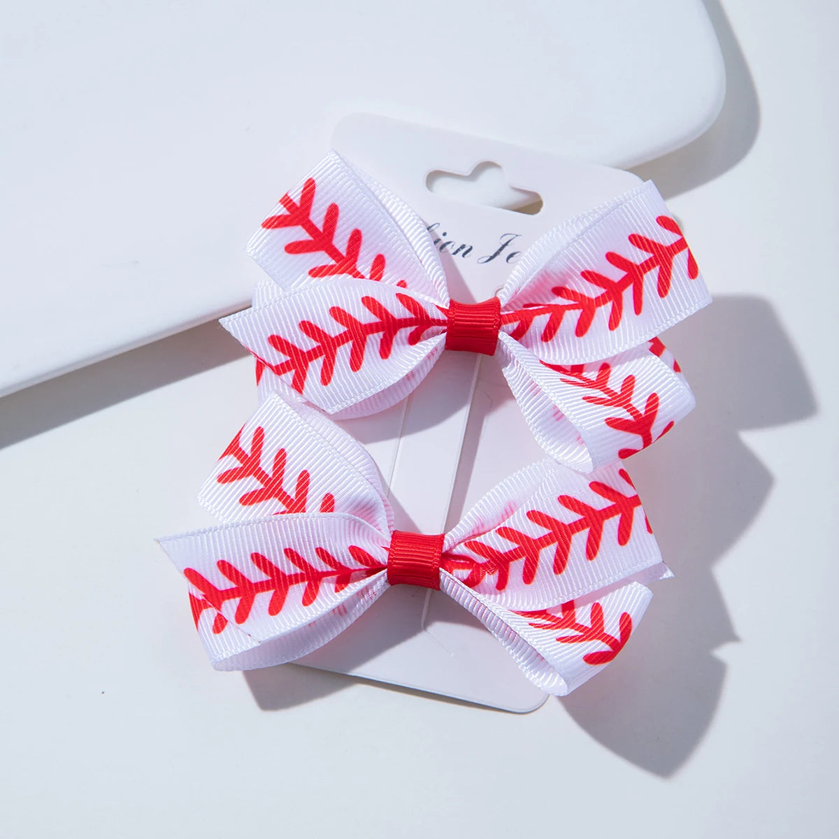 2Pcs Cheer Hair Bow Clips – Cute Ribbon Barrettes for Girls & Kids