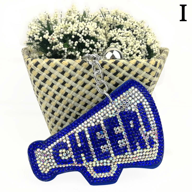 Crystal CHEER Keychain with Leather Tassel – Rhinestone Bag & Car Charm for Women