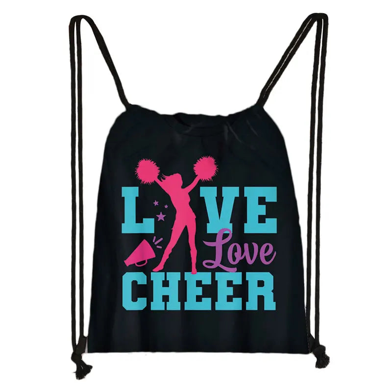 Cheerleader Drawstring Backpack – Travel & Party Bag for Teen Girls & Women