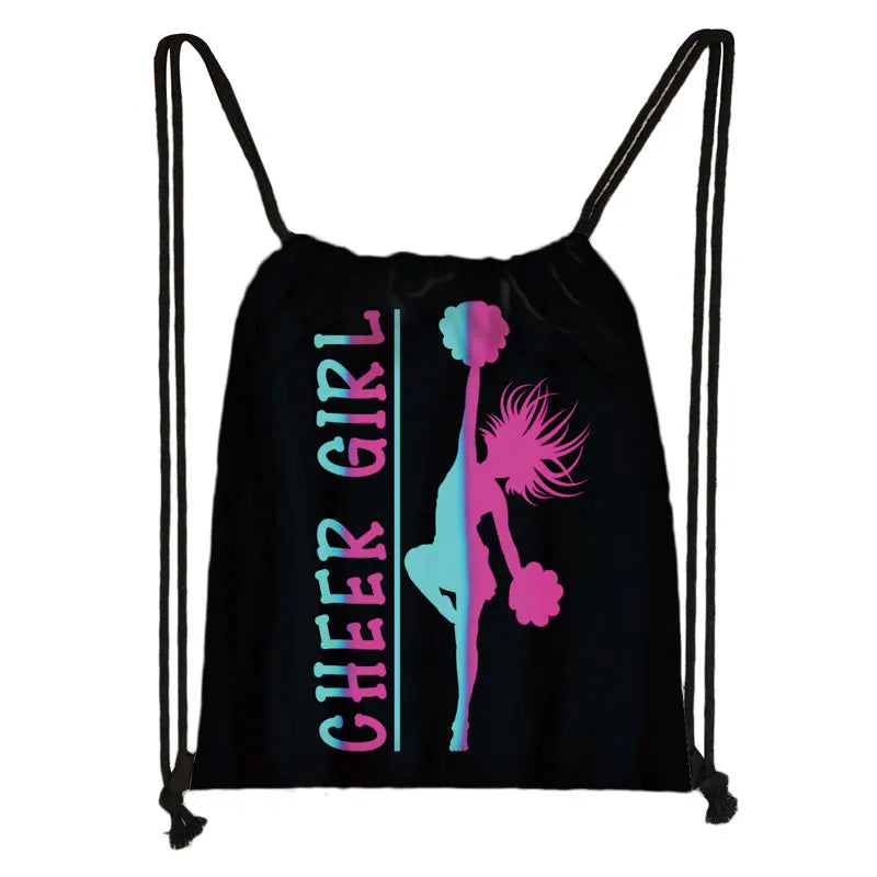 Cheerleader Drawstring Backpack – Travel & Party Bag for Teen Girls & Women