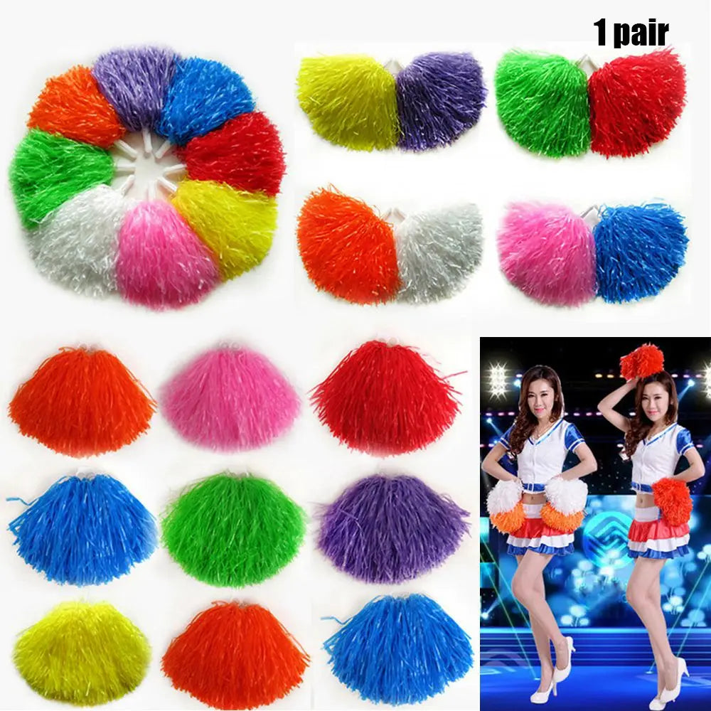 1 Pair Cheering Flower Pompoms – Practical Dance & Sports Match Supplies