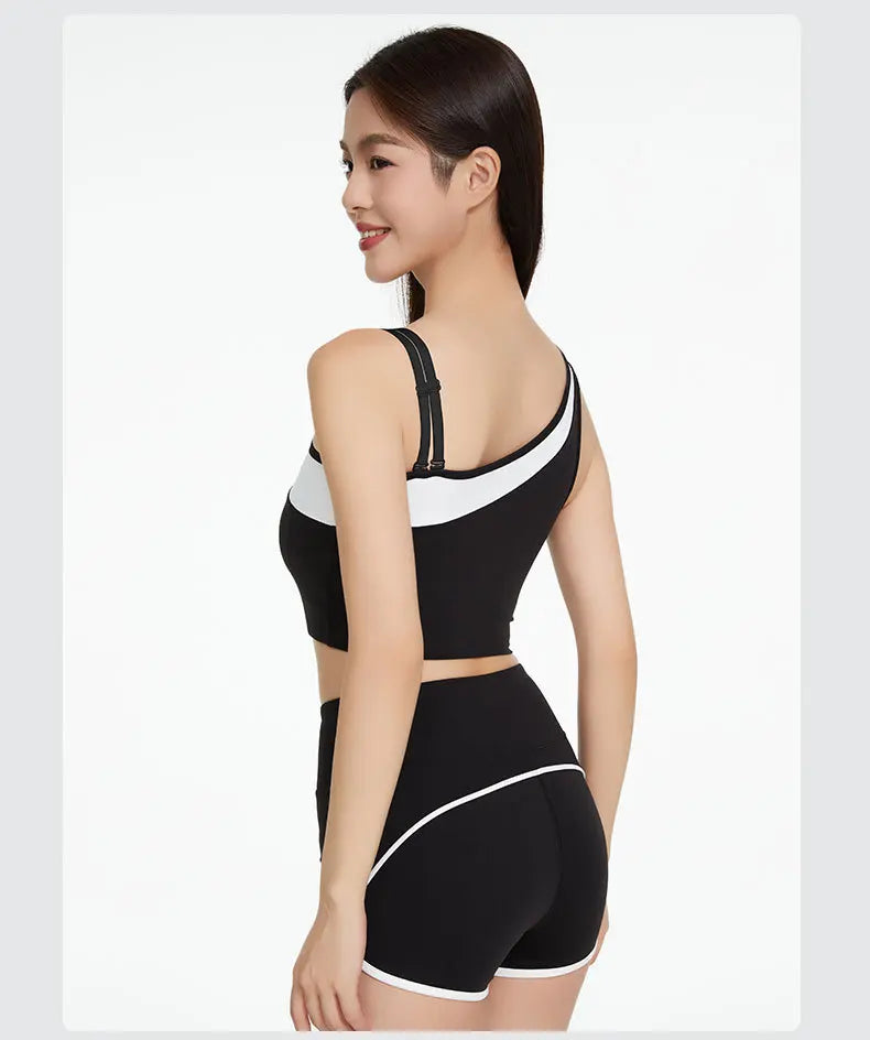 VigoBreviya 2025 Women's One-Shoulder Yoga Set – 2-Piece Quick-Dry Fitness Outfit
