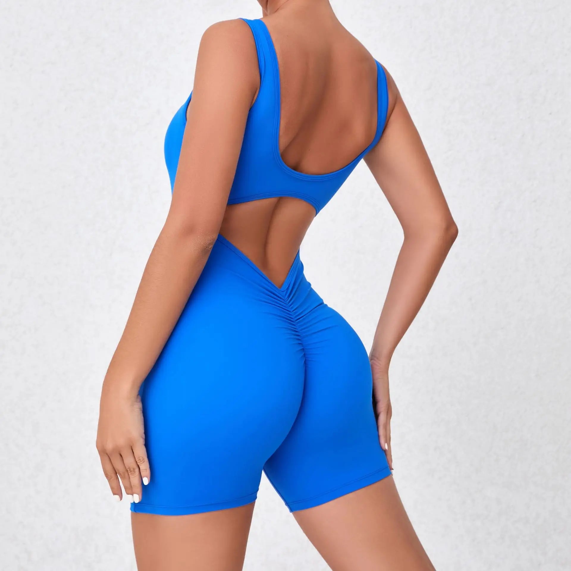 Women’s Backless Yoga Jumpsuit – One-Piece Bodycon Workout Romper