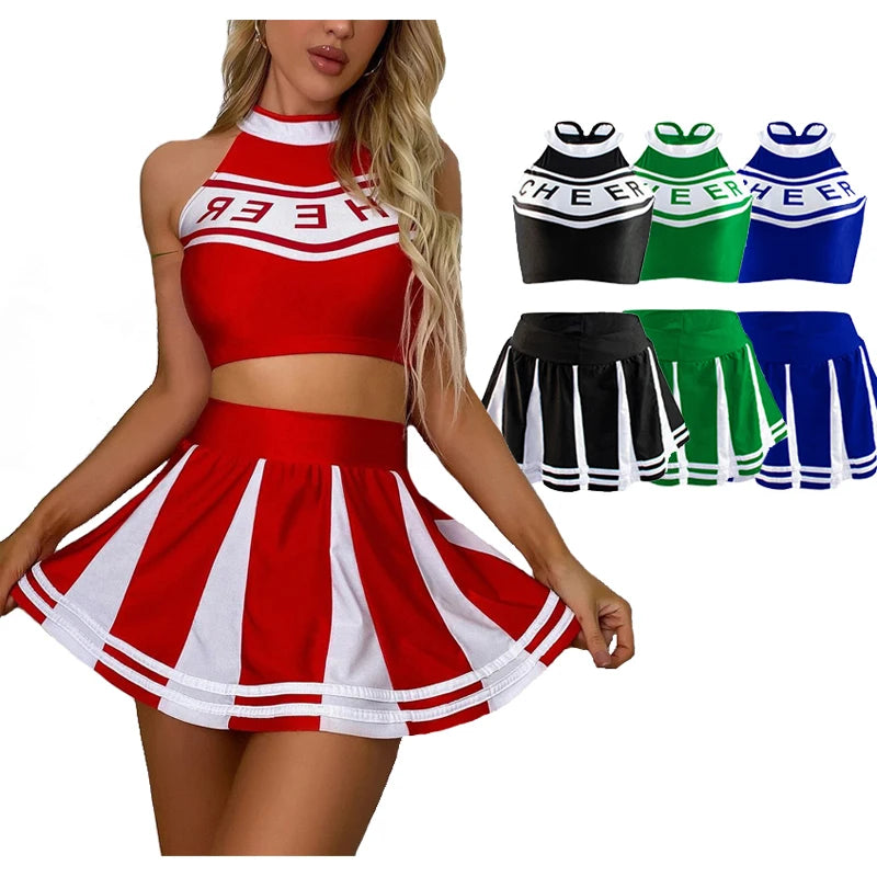 Classic High School Cheerleader Costume – Athletic Cosplay & Party Dress
