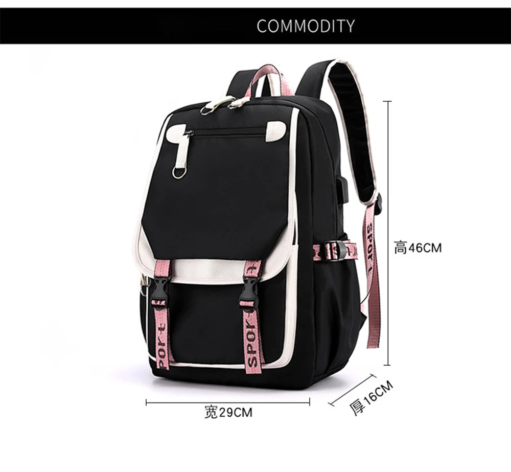 Watercolor Gymnastics School Backpack – Pink Bag for Girls, Teens & Kids