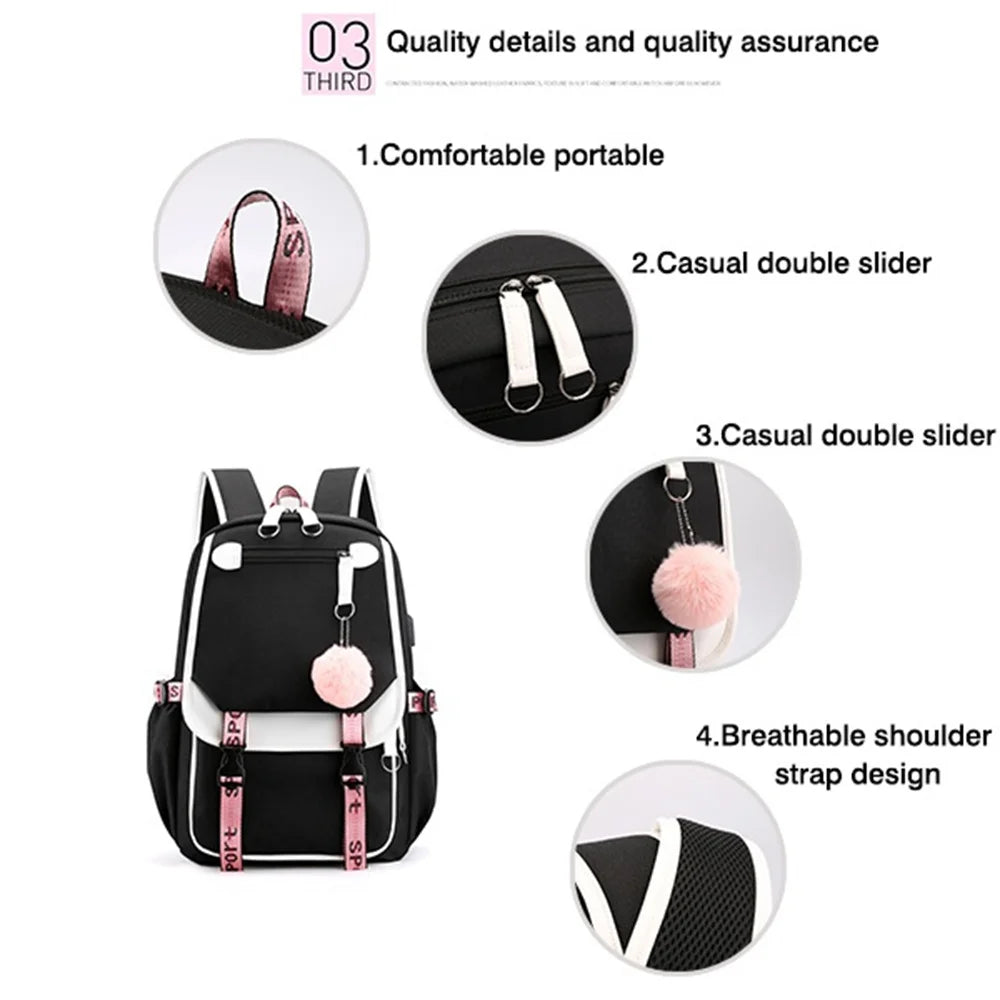 Watercolor Gymnastics School Backpack – Pink Bag for Girls, Teens & Kids
