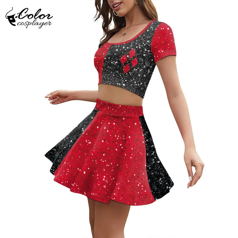 Classic High School Cheerleader Costume – Athletic Cosplay & Party Dress