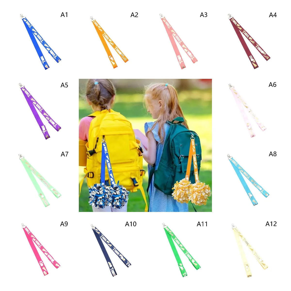 1Pc Glitter Cheerleader Ribbon Keychain – Bag Pendant & Gift Accessory