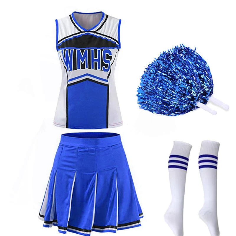 Classic High School Cheerleader Costume – Athletic Cosplay & Party Dress