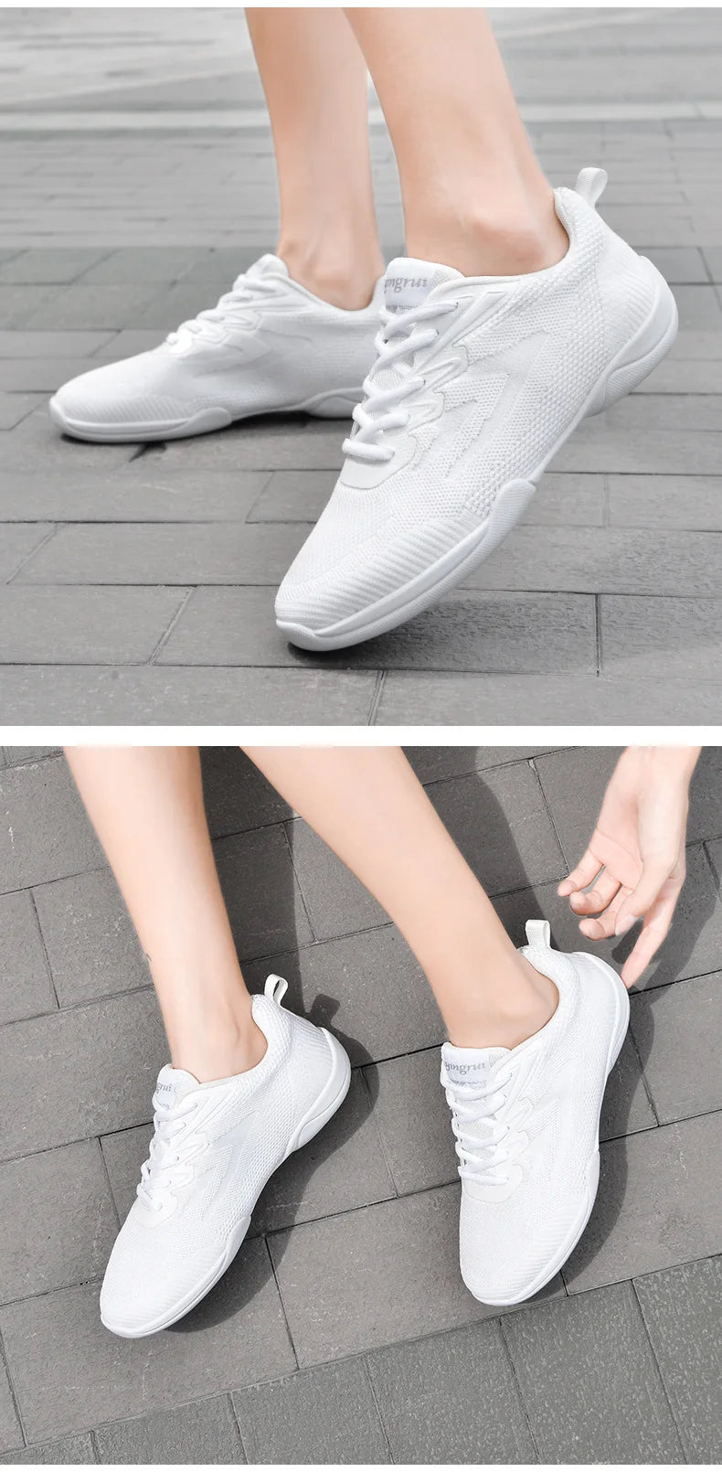 White Aerobic Shoes – Kids & Adults Fitness, Jazz Dance & Cheerleading (Size 45)