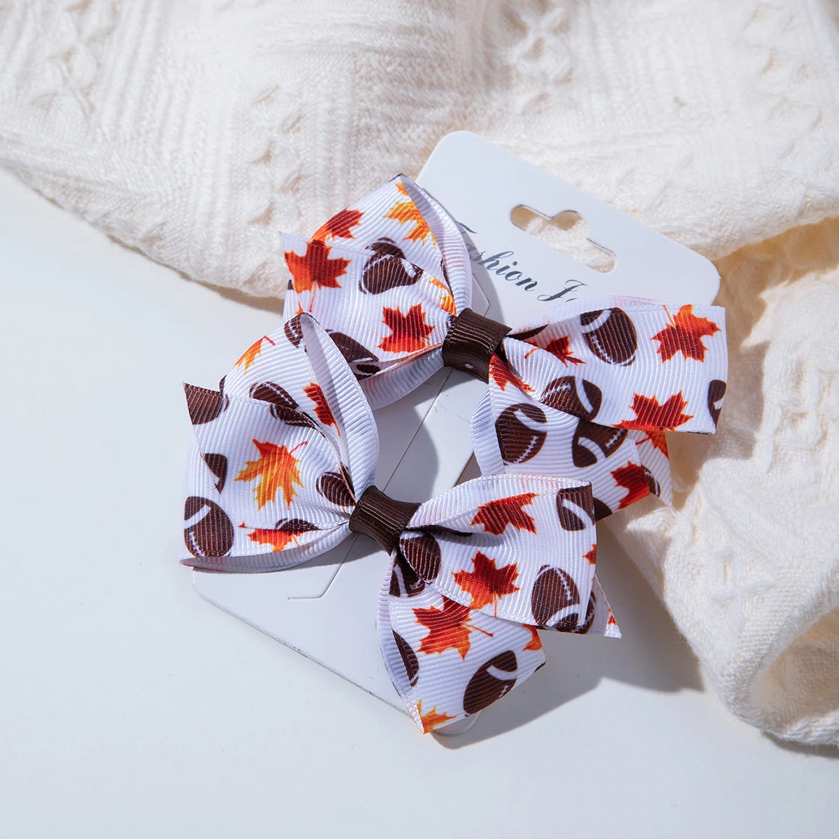 2Pcs Cheer Hair Bow Clips – Cute Ribbon Barrettes for Girls & Kids