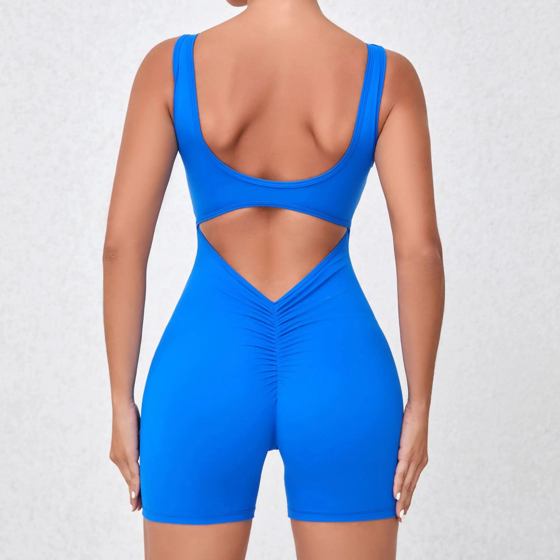 Women’s Backless Yoga Jumpsuit – One-Piece Bodycon Workout Romper