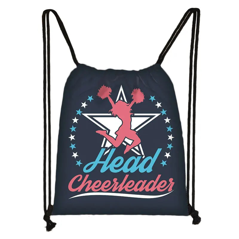 Cheerleader Drawstring Backpack – Travel & Party Bag for Teen Girls & Women