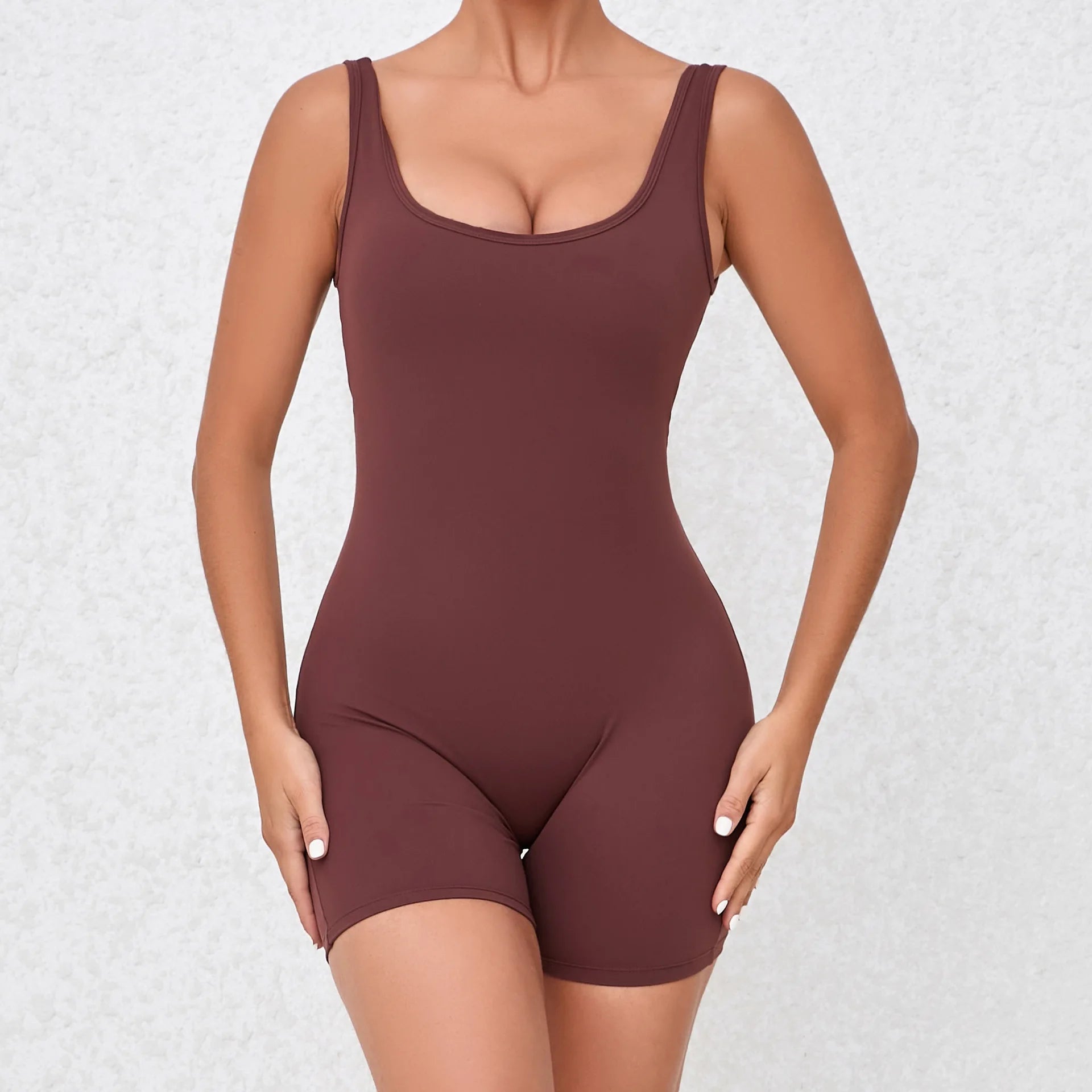 Women’s Backless Yoga Jumpsuit – One-Piece Bodycon Workout Romper