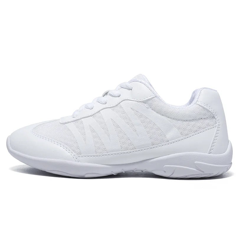 BAXINIER Girls White Cheer Shoes Trainers  Breathable Training Dance Tennis Shoes Lightweight Youth Cheer Competition Sneakers