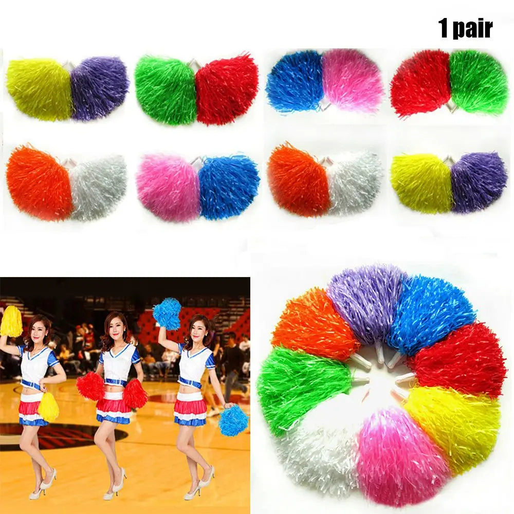 1 Pair Cheering Flower Pompoms – Practical Dance & Sports Match Supplies
