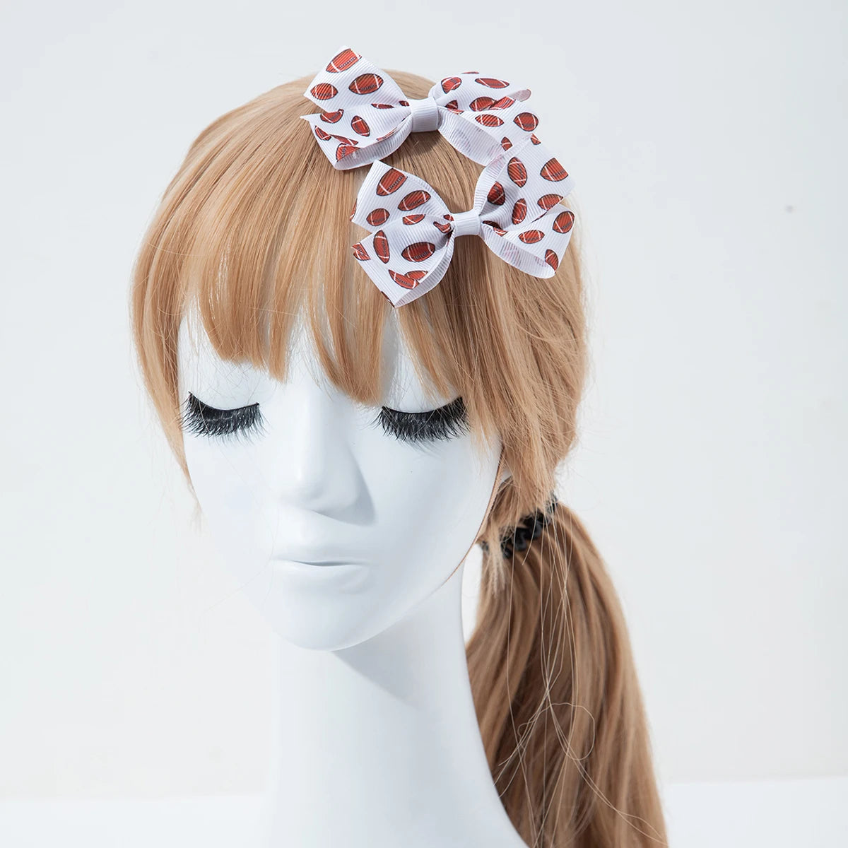 2Pcs Cheer Hair Bow Clips – Cute Ribbon Barrettes for Girls & Kids
