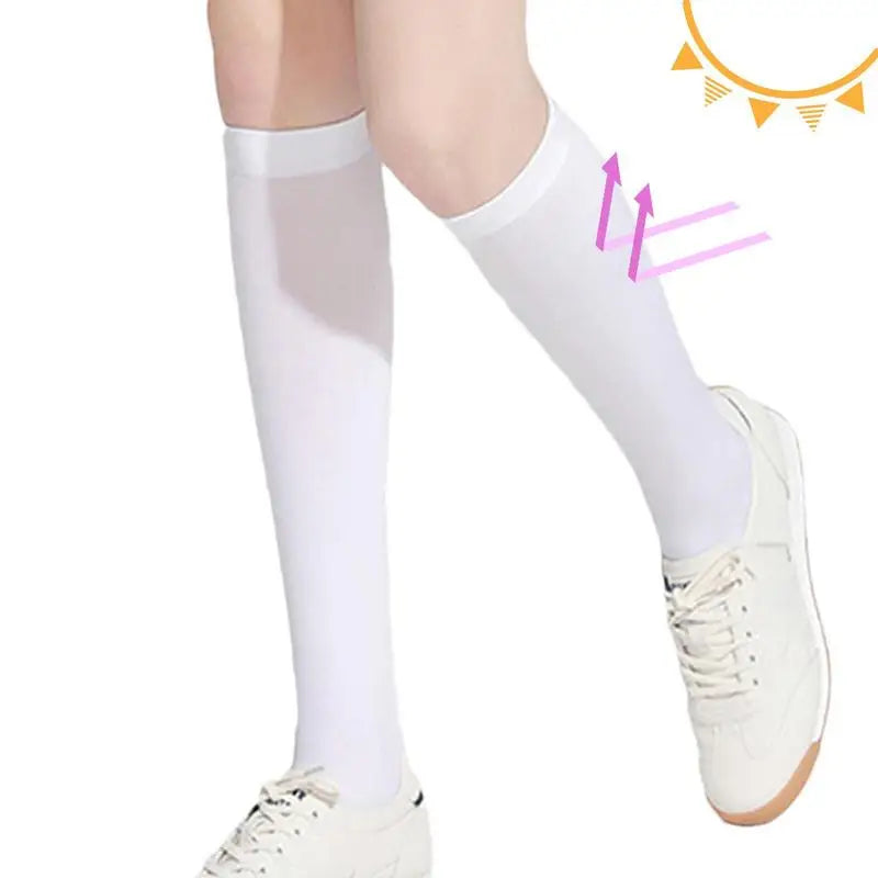 Women’s Golf Socks – Ice Silk UPF50 UV Protection, High Elastic Over-Knee Stockings