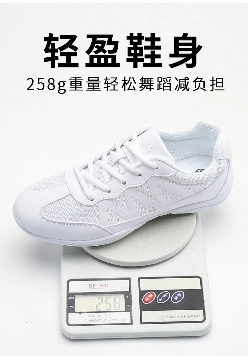 New Cheerleading & Dance Shoes – Kids & Women’s Competitive Aerobics White Jazz Sneakers