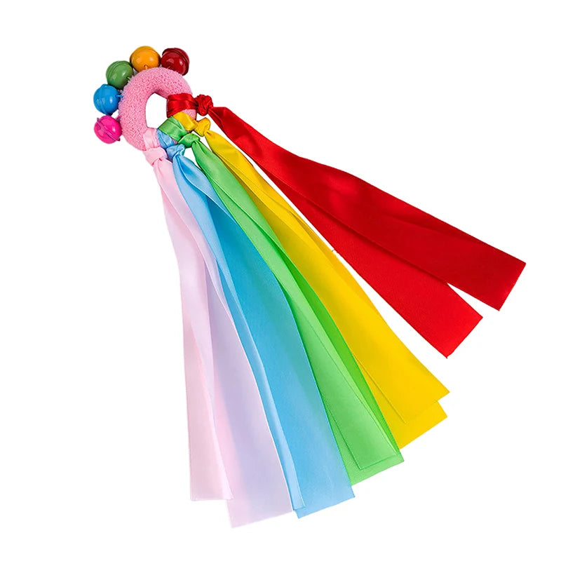 1Pc Cheerleading Wrist Pompom – Elastic Dance & Sports Ribbon Bracelet