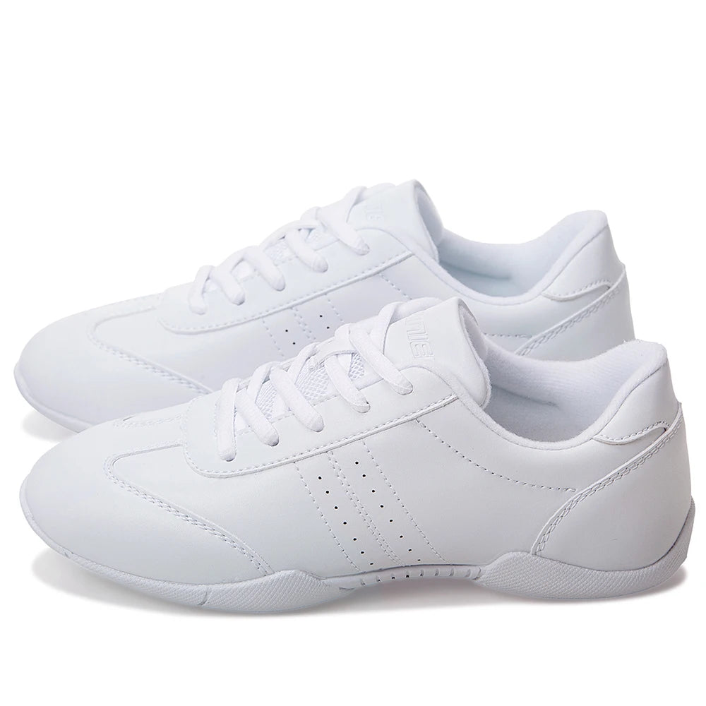 BAXINIER Youth Girls White Cheerleading Athletic Training Sneakers – Lightweight & Competition Ready