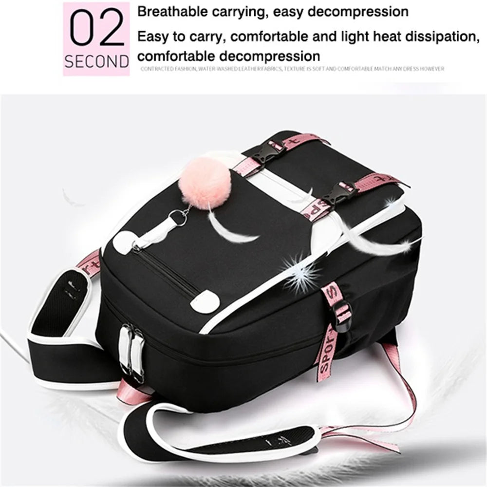 Watercolor Gymnastics School Backpack – Pink Bag for Girls, Teens & Kids