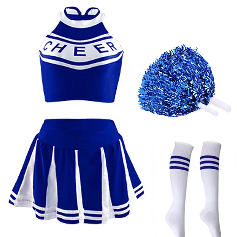 Classic High School Cheerleader Costume – Athletic Cosplay & Party Dress