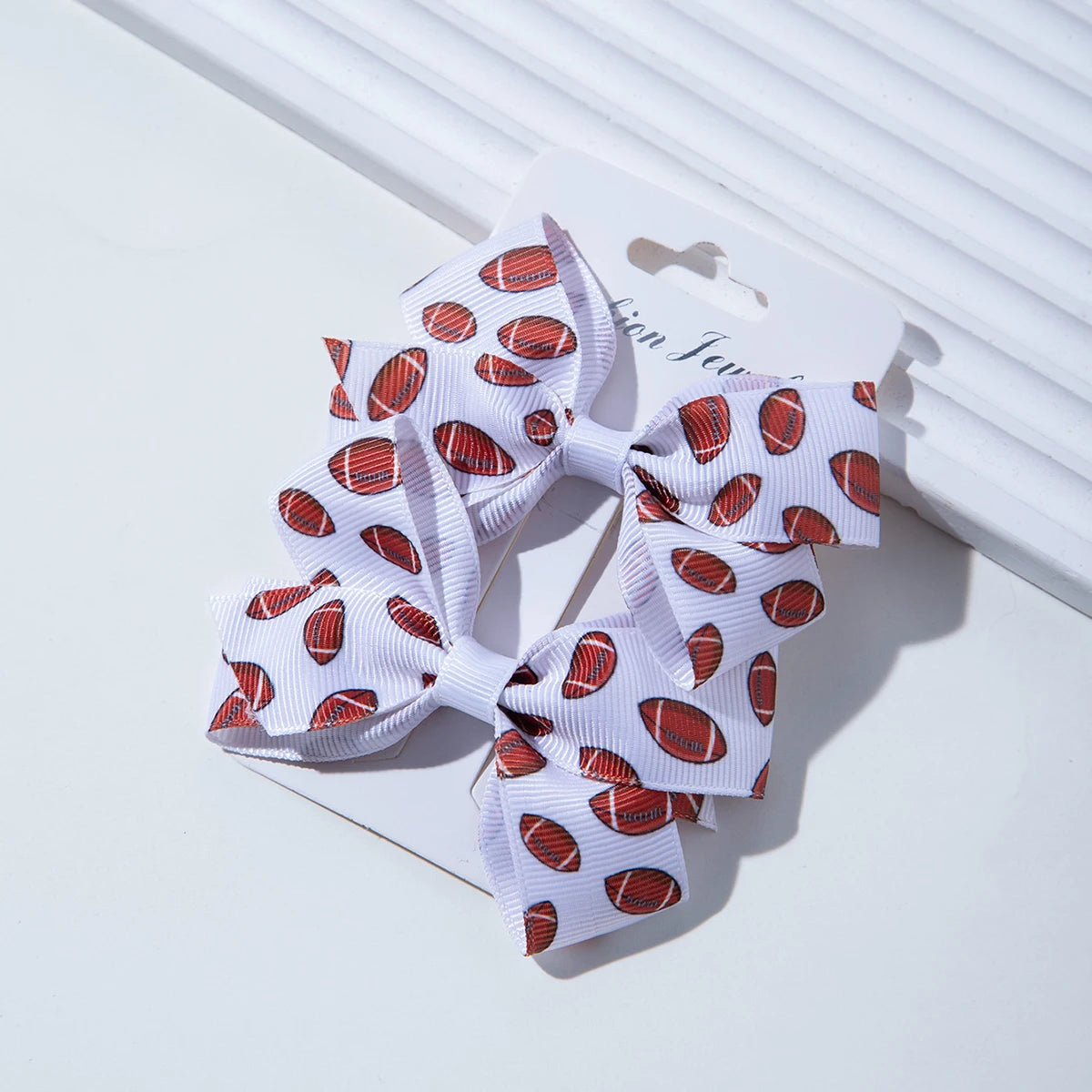 2Pcs Cheer Hair Bow Clips – Cute Ribbon Barrettes for Girls & Kids