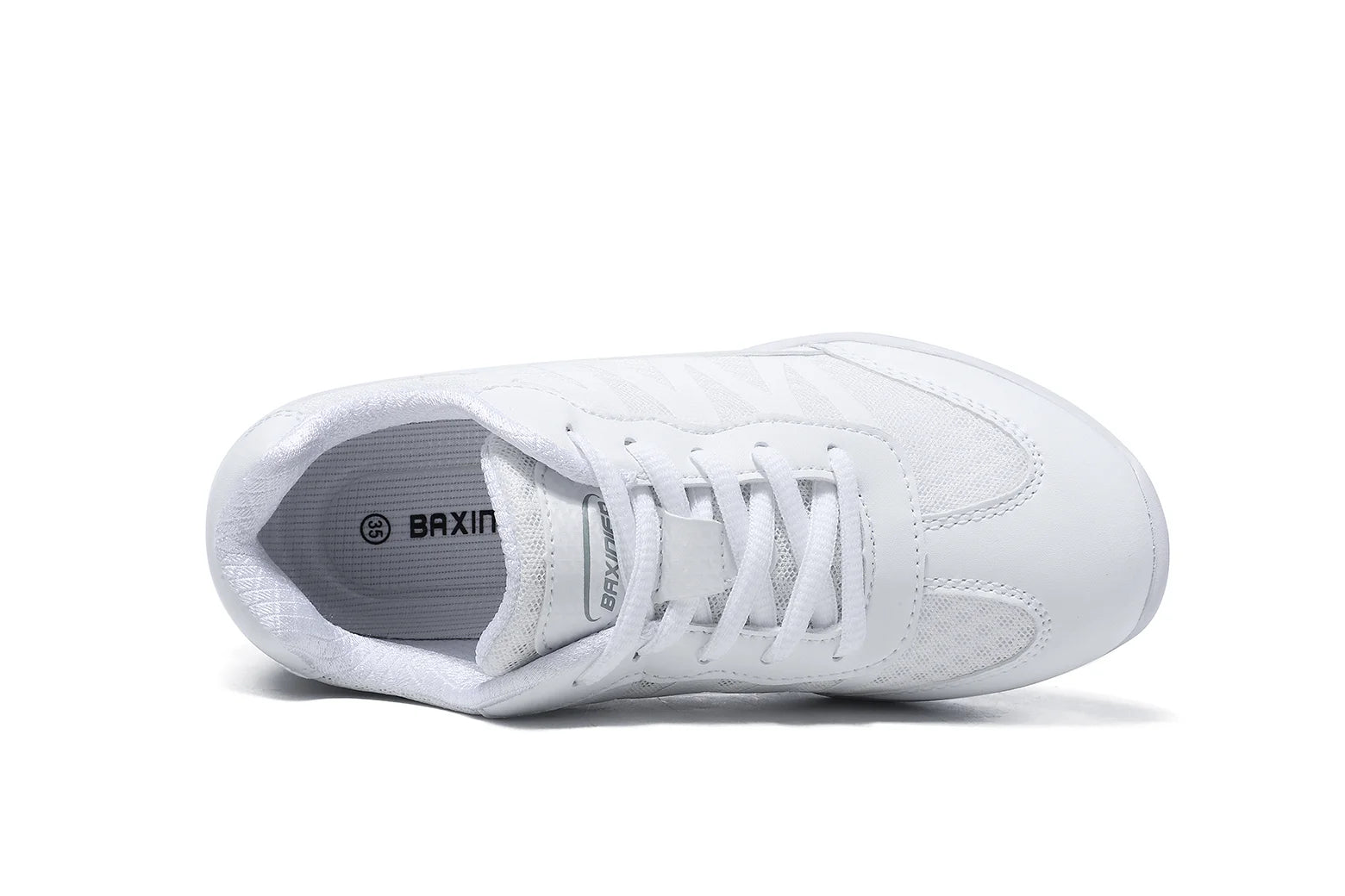 BAXINIER Girls White Cheer Shoes Trainers  Breathable Training Dance Tennis Shoes Lightweight Youth Cheer Competition Sneakers