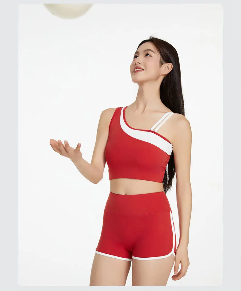 VigoBreviya 2025 Women's One-Shoulder Yoga Set – 2-Piece Quick-Dry Fitness Outfit