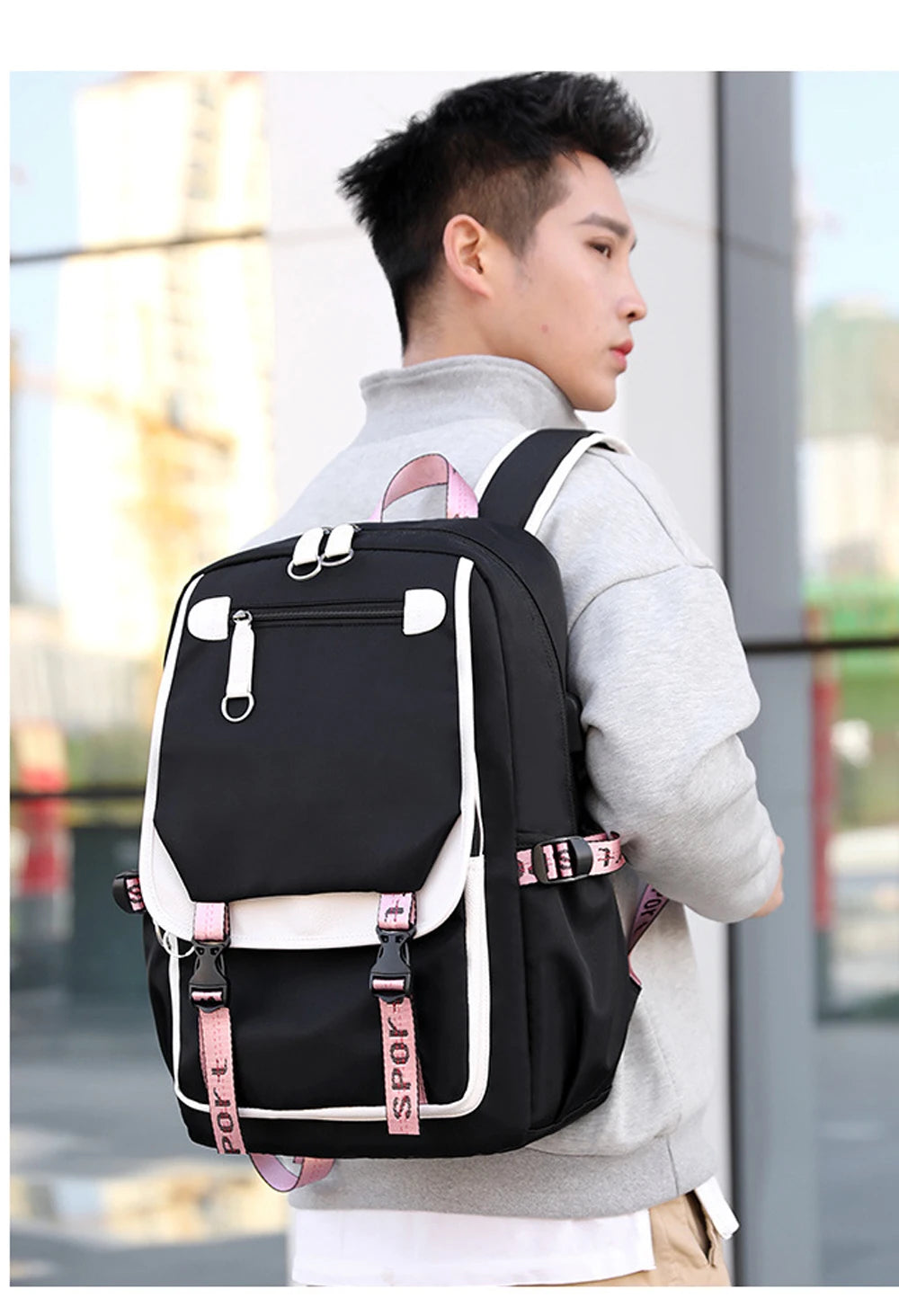 Watercolor Gymnastics School Backpack – Pink Bag for Girls, Teens & Kids
