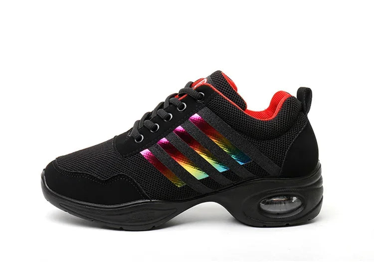Summer Mesh Dance Shoes – Women’s Square Fitness & Running Sneakers