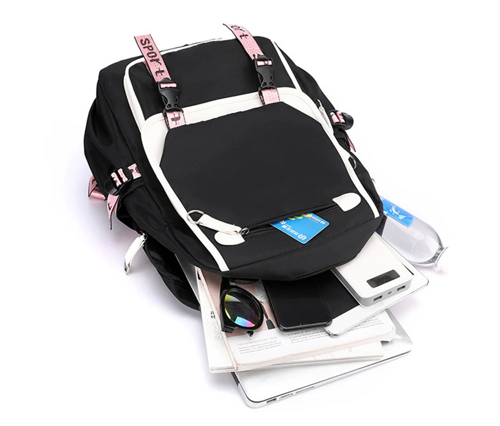 Watercolor Gymnastics School Backpack – Pink Bag for Girls, Teens & Kids